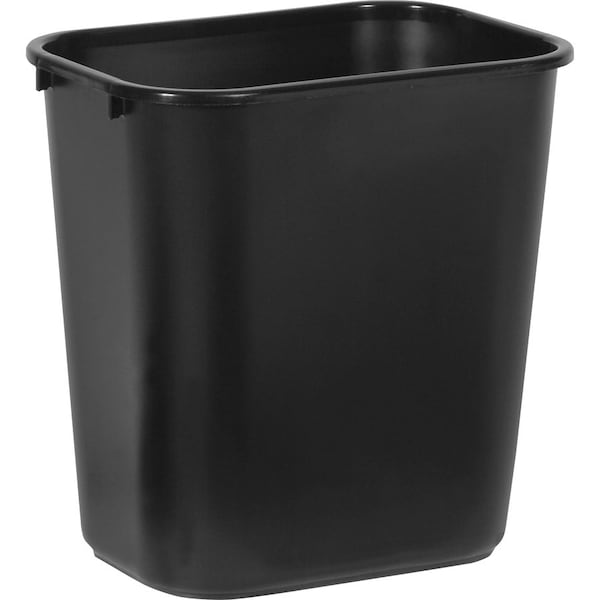 Waste Bin, Plastic, 28 Quart, 14-1/4"x10-1/4"x15", 12PK, BK